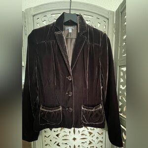 Dark Brown Velvet Blazer